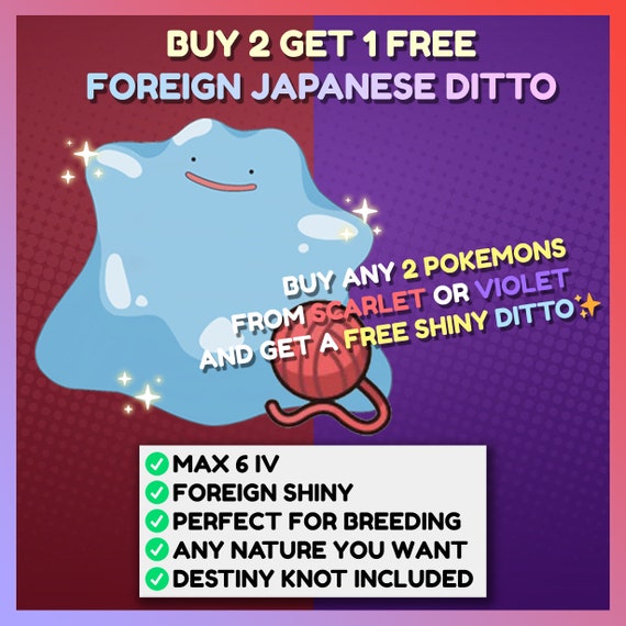 Ditto Package (25x, All Natures, Breeding Items, 6IV, Shiny, Foreign,  Japanese) – Pokemon Scarlet and Violet