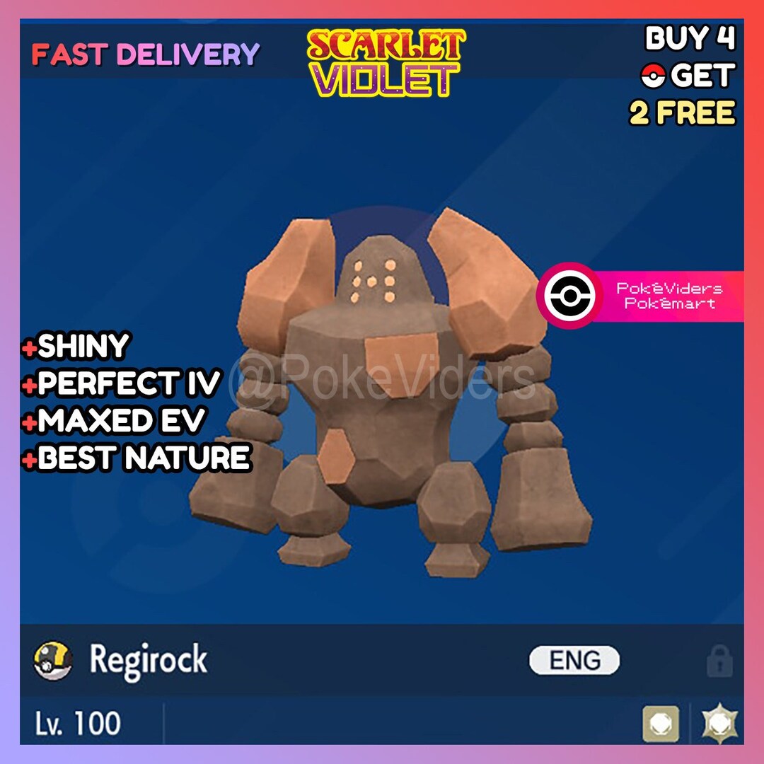 Pokemon Scarlet & Violet / Shiny Regirock / 6IV / Battle Ready