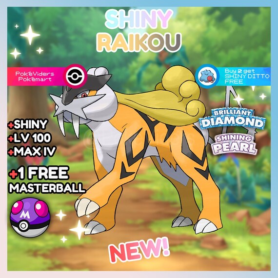 6IV Shiny Raikou Pokemon Brilliant Diamond and Shining Pearl