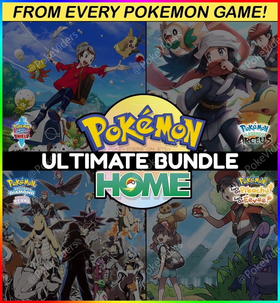 Pokemon Home ULTIMATE Bundle Transfer / Sword & Shield / Brilliant Diamond + Pearl / Legends Arceus /  Let&#39;s Go Pikachu + Eevee / Living Dex