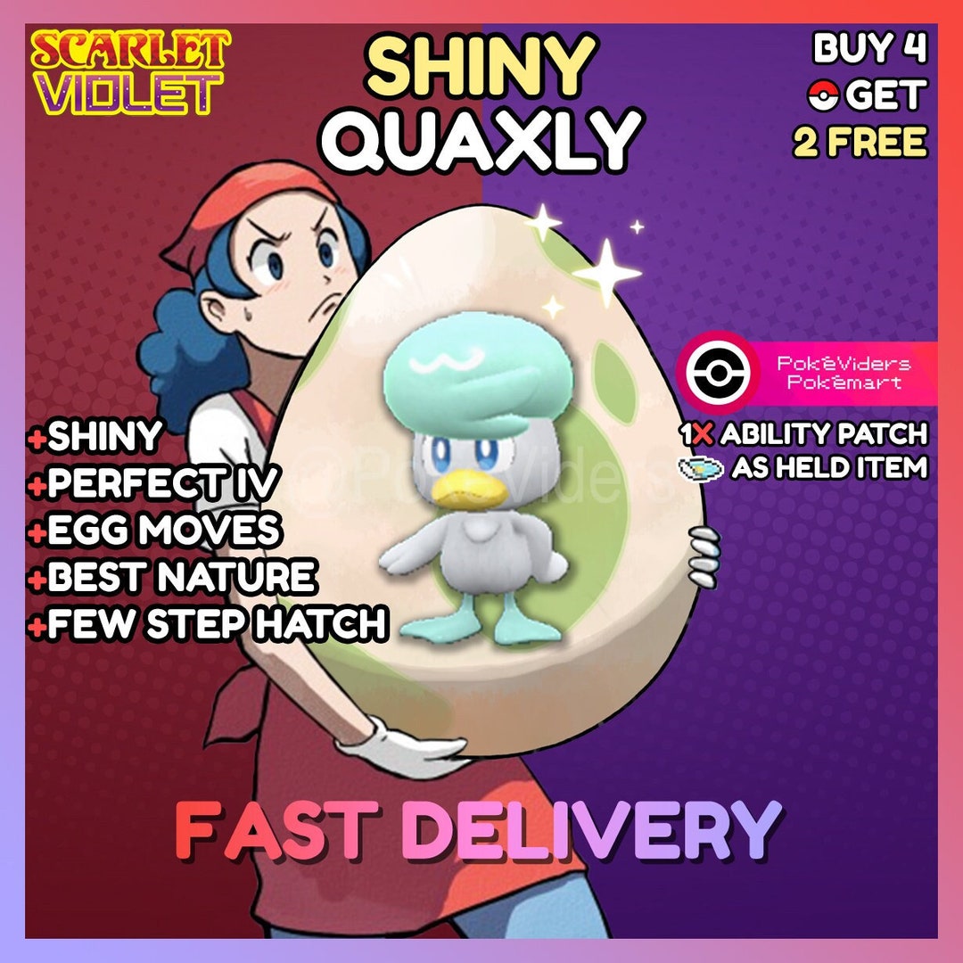 Pokemon Scarlet & Violet / Shiny Egg Quaxly / 6IV / Egg Moves Etsy