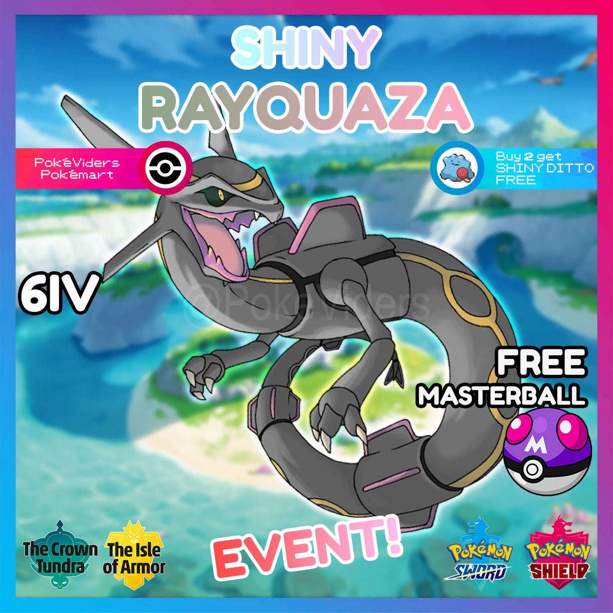 Shiny Rayquaza 6IV Pokemon X/Y OR/AS S/M Us/um Sword/shield -  Israel