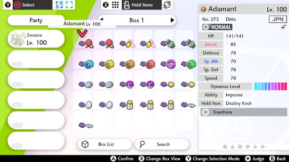 Ditto for Competitive Pokémon Breeding • 6IVs, Shiny, Level 100