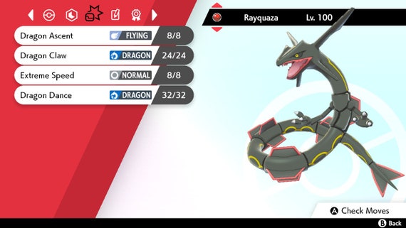 Pokémon GO screenshot of successfully caught Shiny Rayquaza