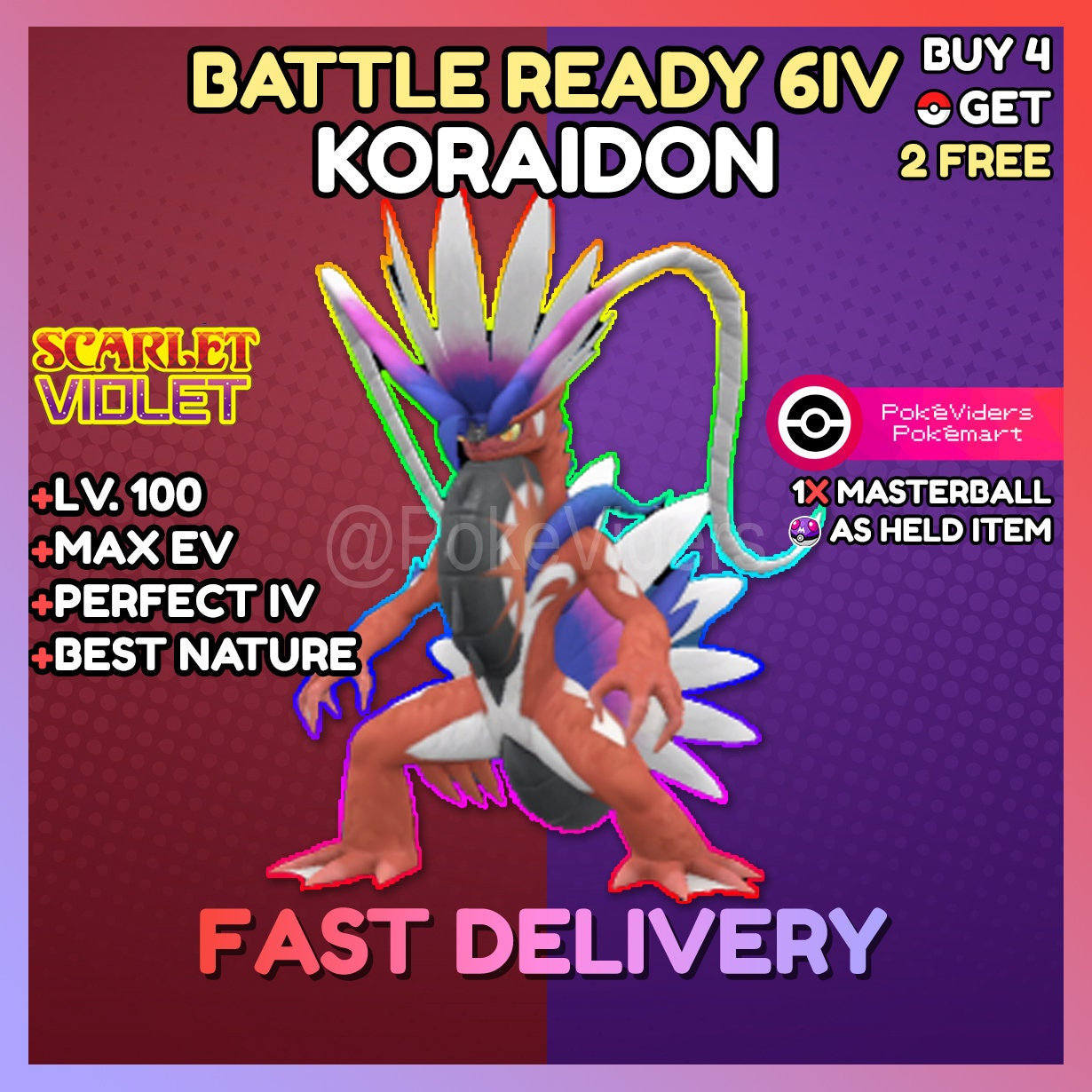 Shiny Koraidon - SHINY 6IV POKEMON SCARLET AND VIOLET ✨