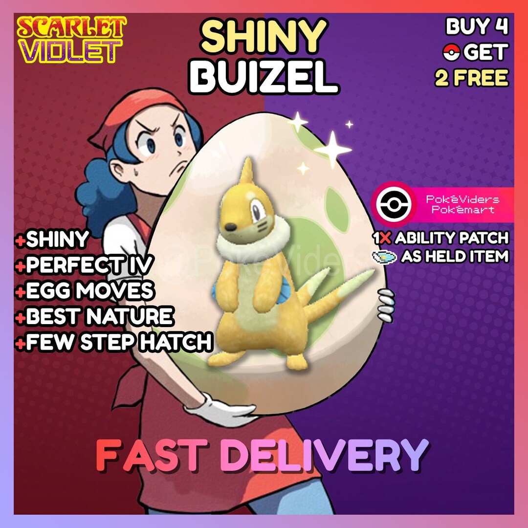 Pokemon Scarlet & Violet / Shiny Egg Buizel / 6IV / Egg Moves Etsy