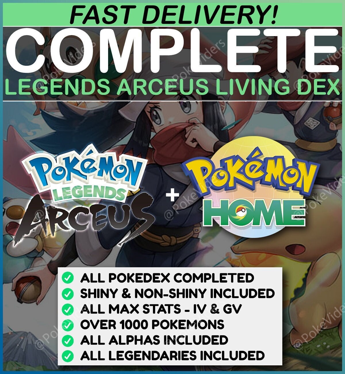 Full Hisui Pokedex Shiny Max Stats Pokemon Legends Arceus