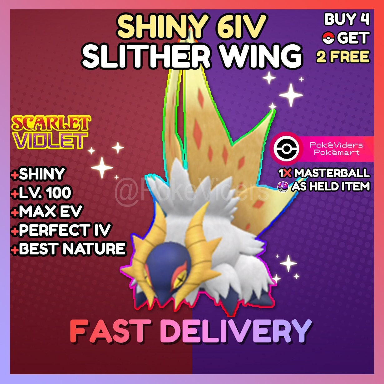 Pokemon Scarlet & Violet / Shiny Paradox Slither Wing / 6IV / 