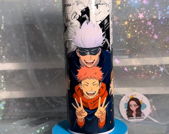 Anime inspired water bottle, Valentine’s Day anime gifts for him, Stainless steel tumbler for boyfriend, anime gift ideas, anime water cup