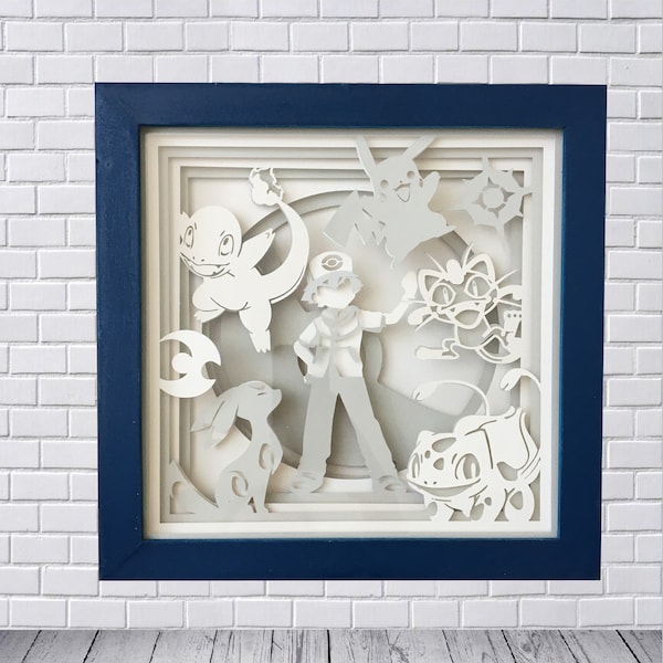 Pokemon Paper Cutting Light Box, 8 LAYER Template digital files 29x29cm Pokemon Paper Cutting Light Box, 8 LAYER Template digital files 29x29cm