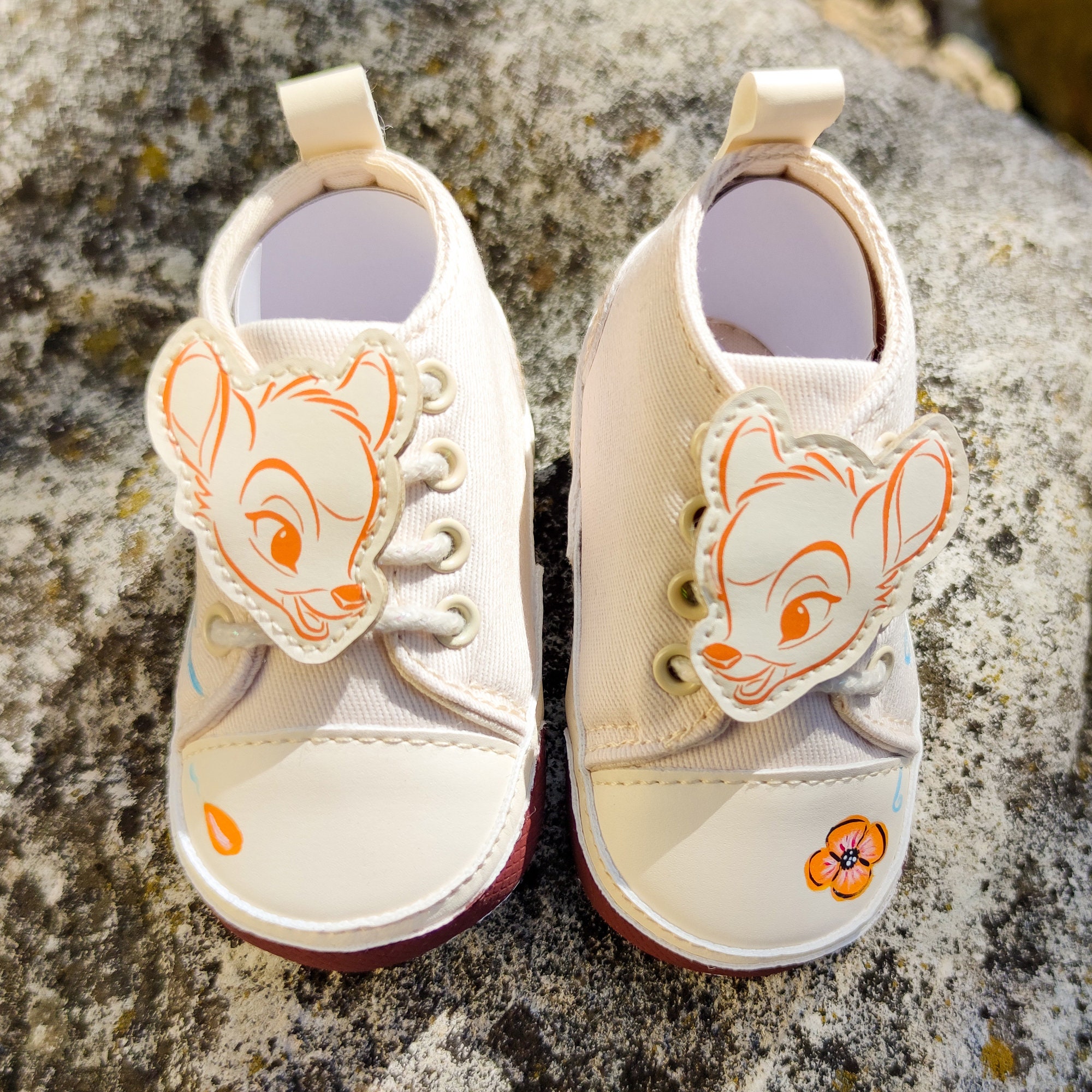 Hand Painted Baby Shoes 36 months size baby handmade