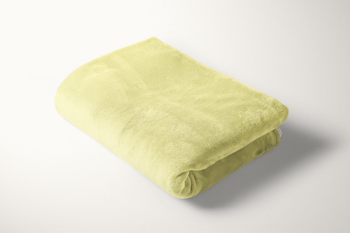 Light Yellow Blanket 50x60 Reversible Soft Silky Plain Etsy