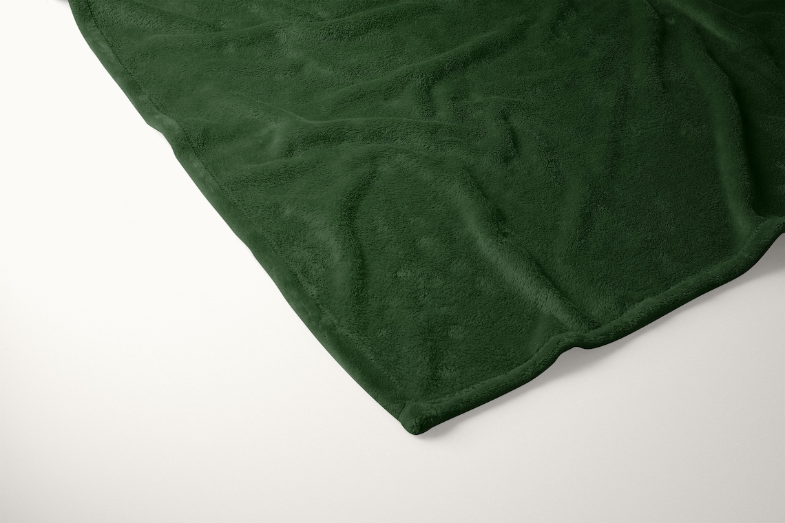 Dark Green Blanket 50x60 Reversible Soft Silky Plain Etsy