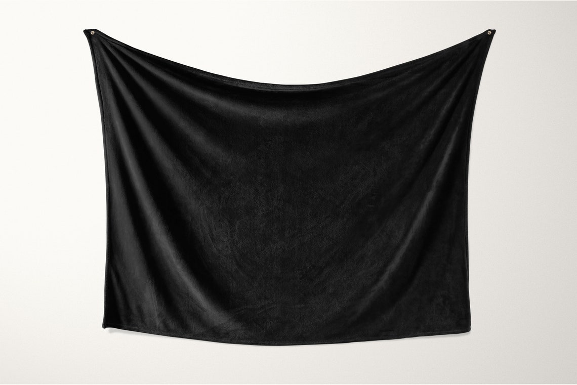 Black Soft Blanket 50x60 Reversible Silky Plain Etsy