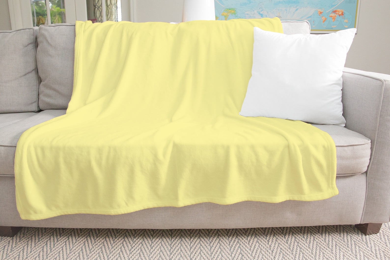 Light Yellow Blanket 50x60 Reversible Soft Silky Plain | Etsy