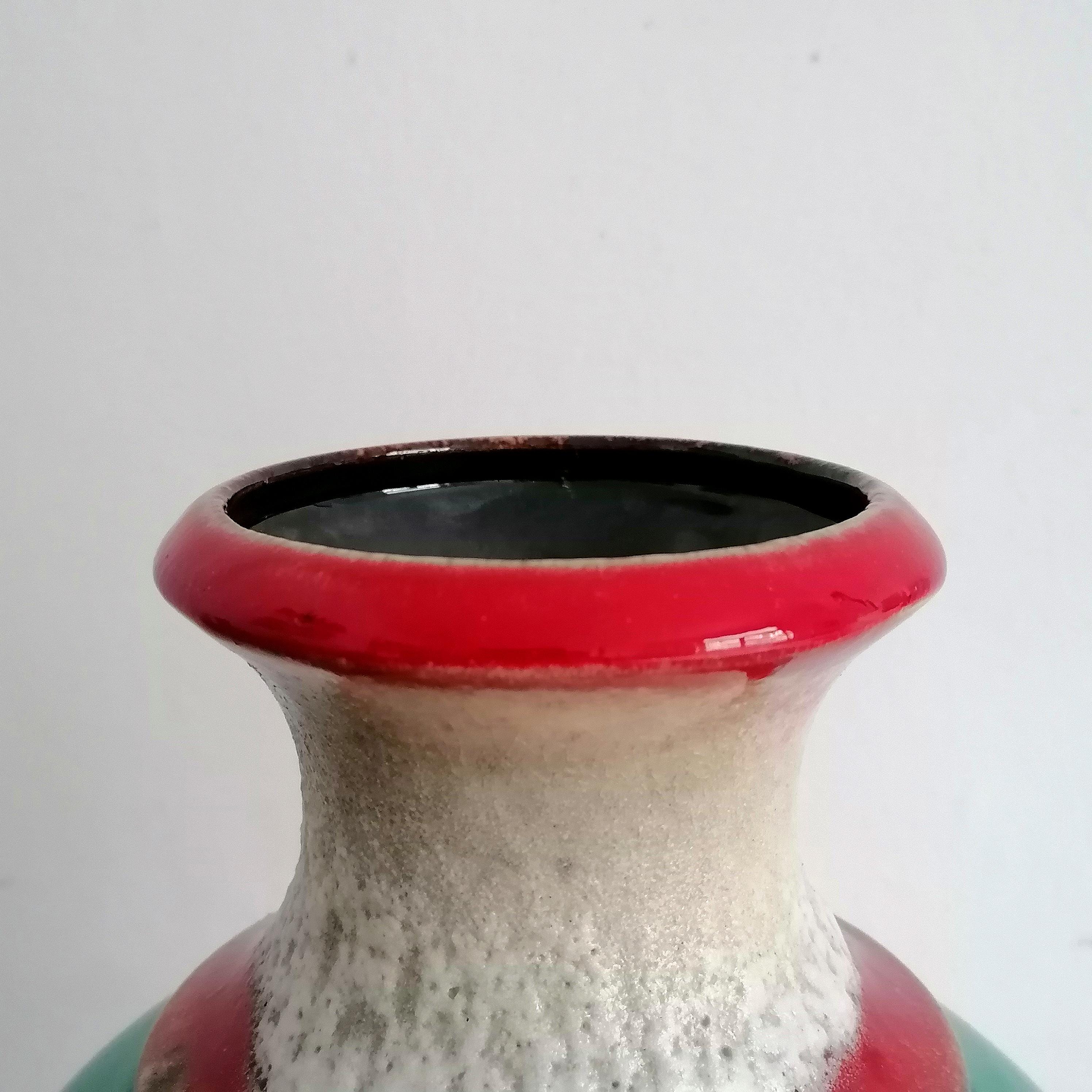 BAY Keramik、No. 66 25、陶器の花瓶、ヴィンテージ、西ドイツ陶器 