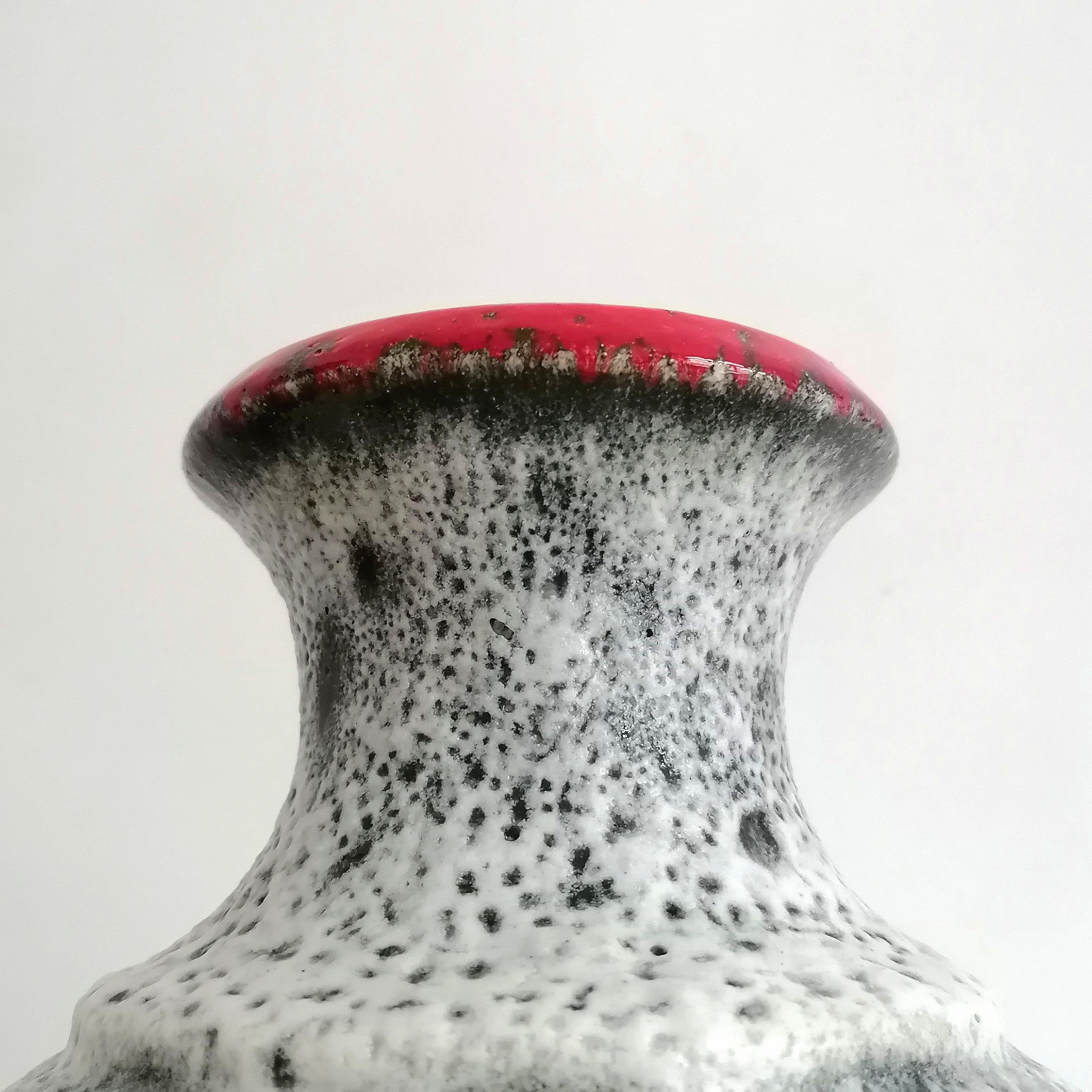 BAY Keramik、No. 66 25、陶器の花瓶、ヴィンテージ、西ドイツ陶器 