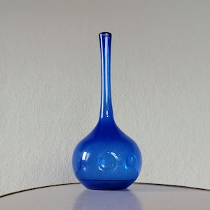 LAUSCHA glass vase, vintage, GDR design, Space Age, handmade, 60s, 70s