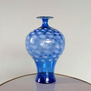 LAUSCHA glass vase, vintage, GDR design, Space Age, handmade, 60s, 70s