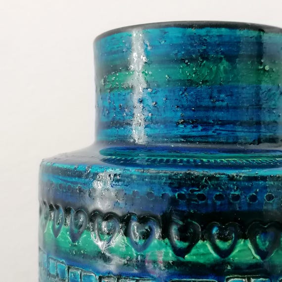 BITOSSI セラミック花瓶、アルド・ロンディ、リミニ・ブルー、No. 712