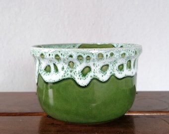 Planter, VEB Georgenthal, ceramic, form no. 664-14, lava glaze, vintage, mid-century, East German Pottery, DDR, GDR