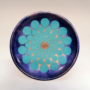 Serveerbord, emaille kom, VEB Ostseeschmuck, DDR, vintage, jaren 60, 70, ontwerp, Spade Age