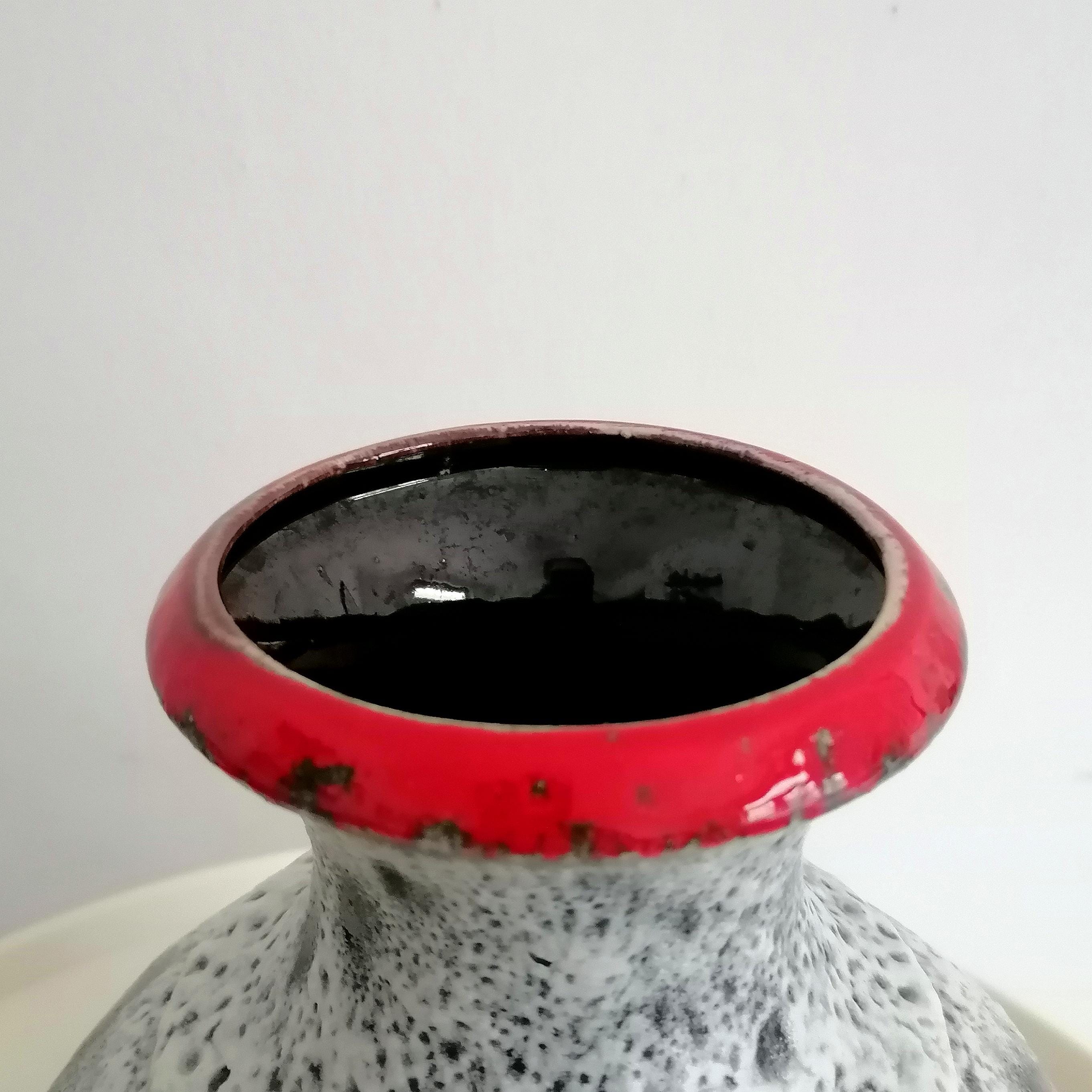 BAY Keramik、No. 66 25、陶器の花瓶、ヴィンテージ、西ドイツ陶器 