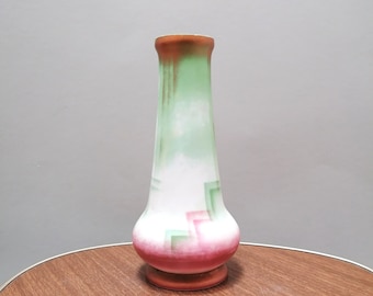 Art Deco Vase, Opalglas, Spritzdekor, 20er/30er Jahre, Glasvase