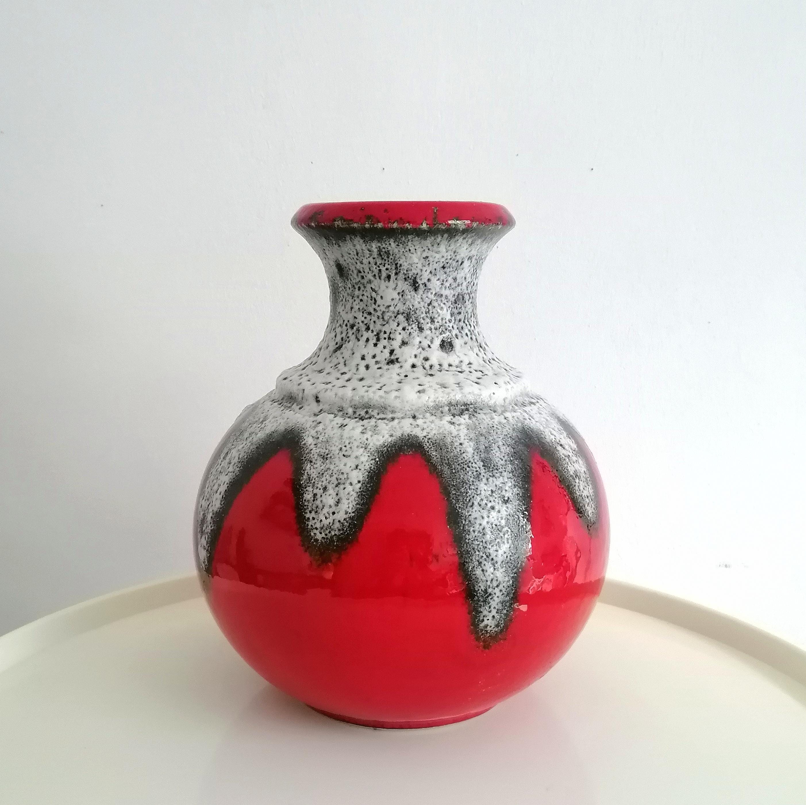 西ドイツ陶器 Bay Keramik フラワーベース 1960年代 BAY Keramik、No. 66 25、陶器の花瓶、ヴィンテージ、西ドイツ陶器