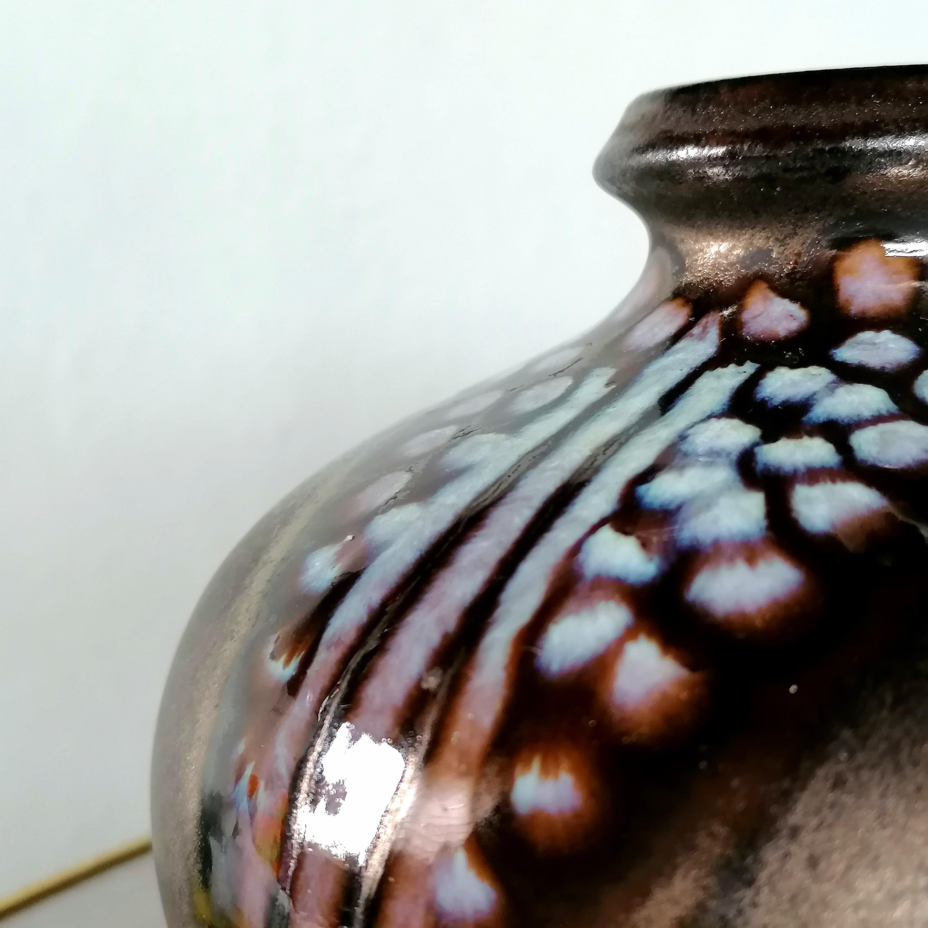 CERAMANO陶器、No. 255、陶器の花瓶、黒人装飾、ハンス・ヴェリング