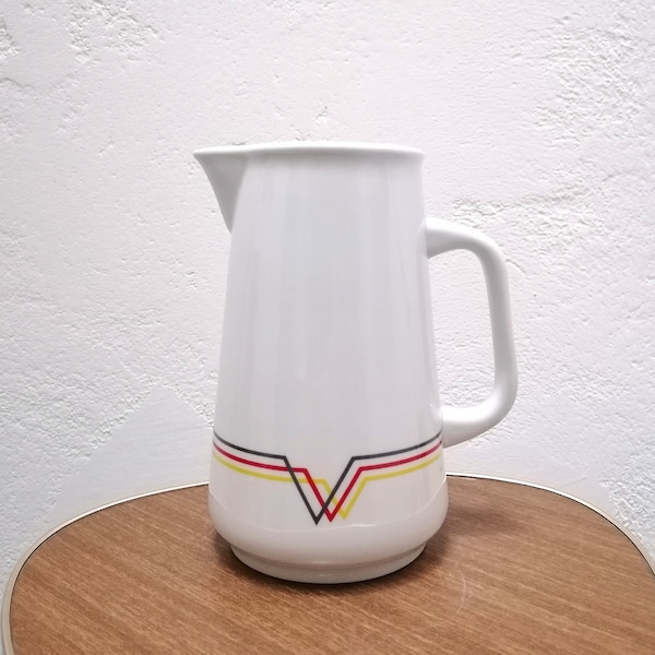 Jug with handle, SPAL porcelain (Portugal), IKEA (Sweden), series "START", design, vintage, 1980s, juice jug