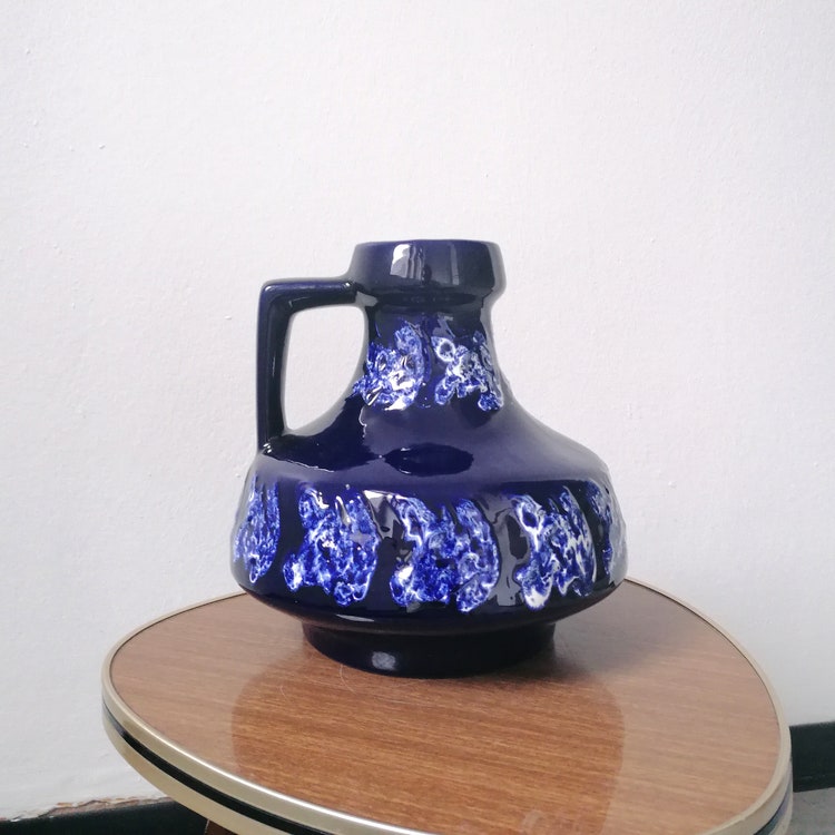 ES Keramik, vaso, stampo numero 863/19, vintage, metà del secolo, ceramica della Germania occidentale