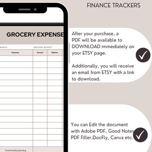Grocery Expense Tracker - Etsy