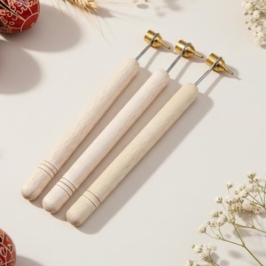 Juego de bolígrafos de cera Kistka de latón: herramienta para decorar huevos de Pysanky, Pascua ucraniana, escritor de cera resistente, regalo de arte popular, kit para principiantes.