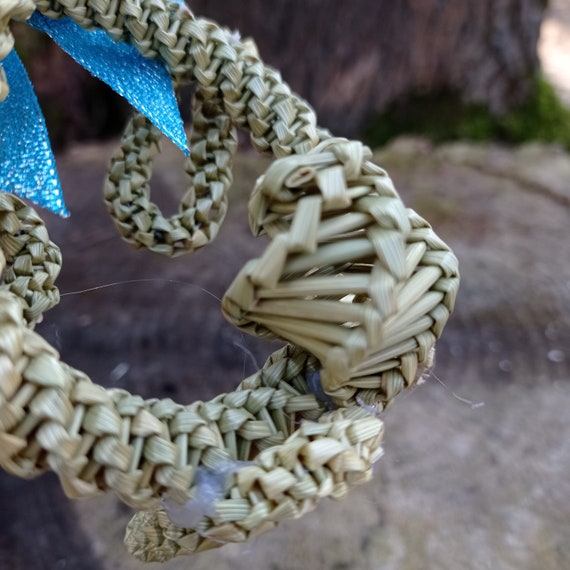 Decorazione di Coniglio di Paglia di Pasqua Figure di Coniglietto di Pasqua in Piedi Ornamento di Coniglietto di Paglia Fatto a Mano per Decorazioni per Feste e Giardini Domestici(#1