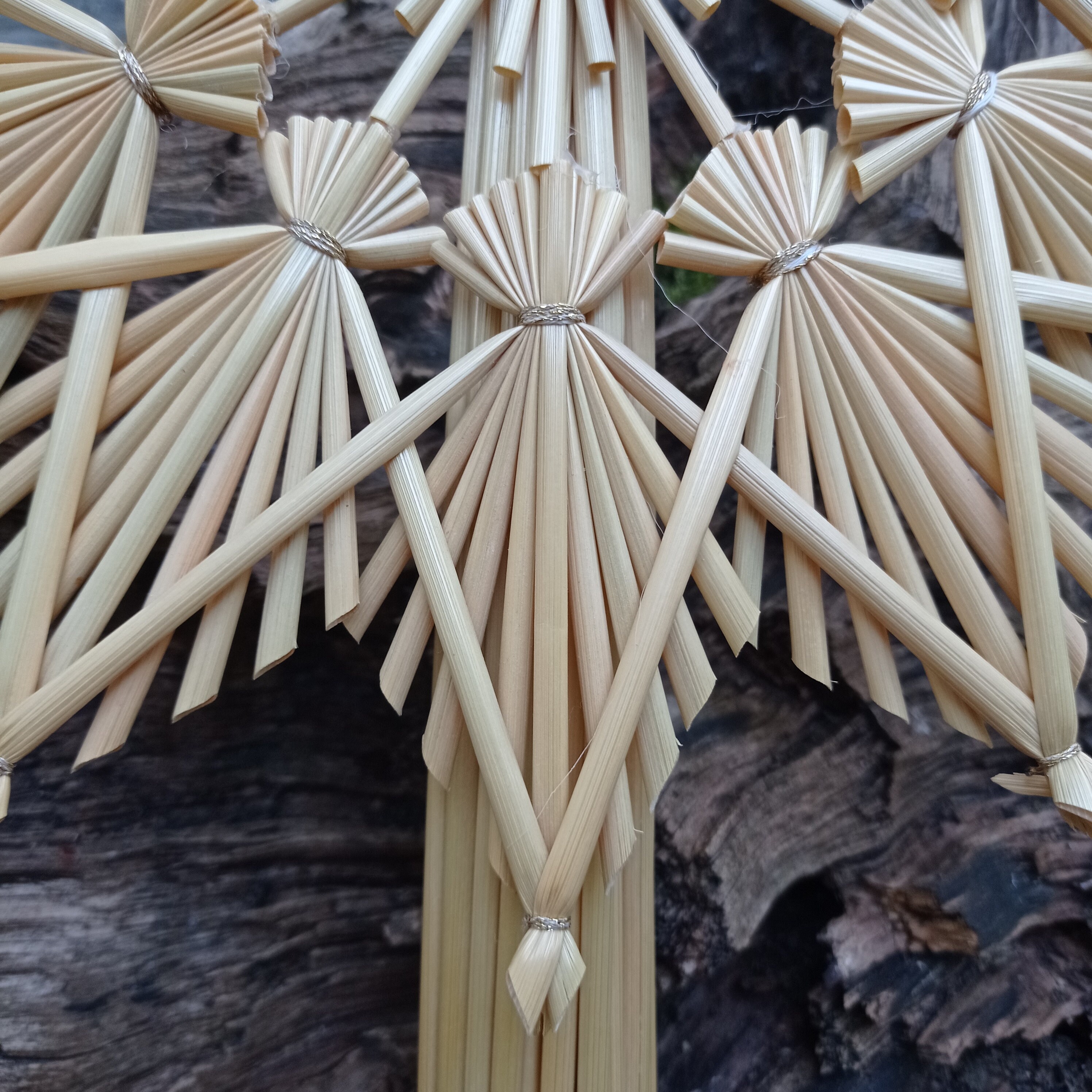 Handcrafted Straw Star Tree Toppers - Braid