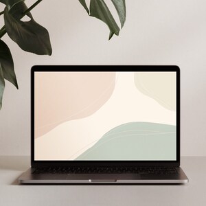 Aesthetic Desktop Digital Wallpaper Minimalist Warm Neutral Laptop ...
