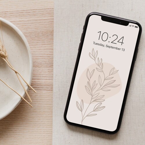 Aesthetic Phone Wallpaper Neutral Floral Iphone Home Screen - Etsy