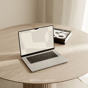 Aesthetic Desktop Digital Wallpaper Minimalist Warm Neutral Laptop Background Abstract Organic Modern Beige Screen | Instant Download