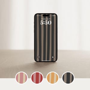 Bundle estetico Sfondo per telefono Sfondo colorato a strisce per iPhone Sfondi digitali alla moda Schermo minimalista per telefono / Download immediato