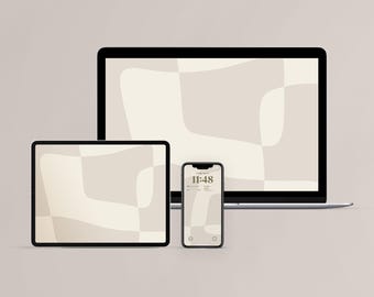 Fondo de pantalla minimalista neutro para teléfono, iPad y portátil (descarga digital)