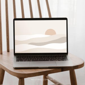Boho Sun Desert Landscape Desktop Wallpaper, Sunny Laptop Background (Digital Download) image 8