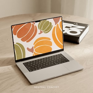 Pumpkins Desktop Wallpaper | Autumn Fall Laptop Background (Instant Download)