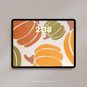 iPad-achtergrond herfstpompoen: tabletvergrendelscherm herfst (digitale download)