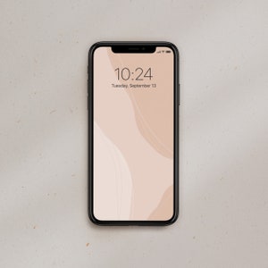 Abstract Phone Digital Wallpaper Modern Aesthetic Phone Background Organic Beige and Pink iPhone Wallpaper Trendy Screen | Instant Download
