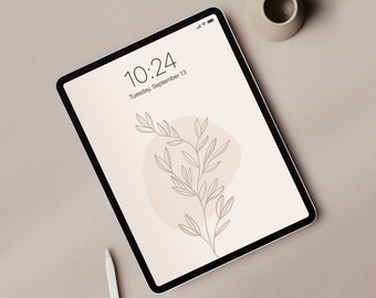 Floral Ipad Wallpaper | Neutral Tablet Background (Instant Download)
