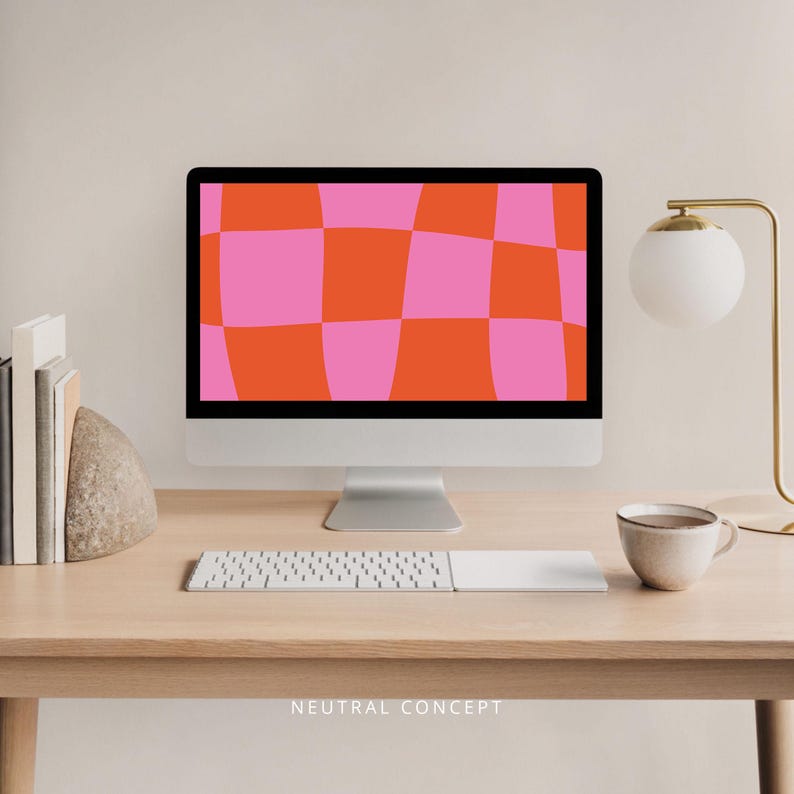 Checkered Desktop Wallpaper Bundle: Abstract Modern Laptop Background ...