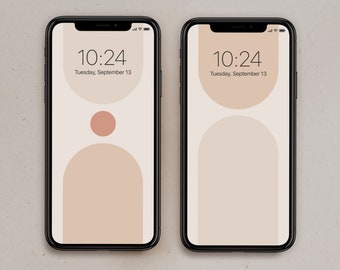 Bundle Phone Digital Wallpaper Neutral Abstract iPhone Background Minimalist Geometric Phone Wallpaper Round Shape Screen | Instant Download