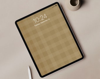 Gingham iPad Wallpaper | Neutral Fall Tablet Background (Digital Download)