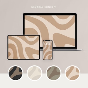 Set of 16 Digital Wallpapers Organic Neutral Iphone Laptop Desktop and Ipad Backgrounds Abstract Bundle Digital Wallpaper | Instant Download